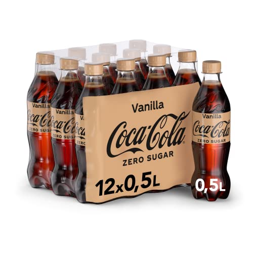 coca-cola zero sugar vanilla 12x500ml - koffeinhaltiges zuckerfreies Getränk mit Vanillegeschmack