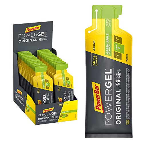 powerbar powergel original grüne apfel 24x41g high carb energie gel mit koffein