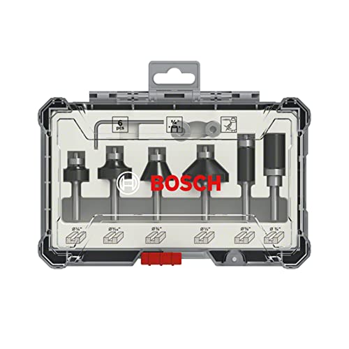 Bosch Professional Rand- und Kantenfräser Set 6tlg für Oberfräsen mit 1/4 Zoll Schaft