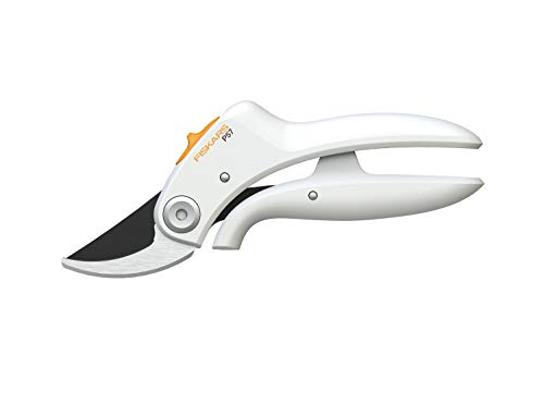 fiskars bypass gartenschere p57 für äste bis  2 cm, 18 cm, weiß/orange, fibercomp/stahl