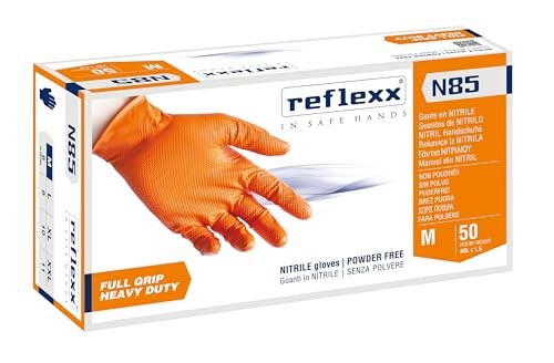 Reflexx N85 Nitrilhandschuhe Heavy Duty Gr. M, latexfrei, Full Grip