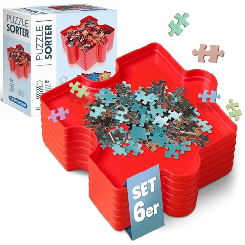 clementoni puzzle sortierer 6 stapelbare sortierhilfen für 1000 teile puzzles