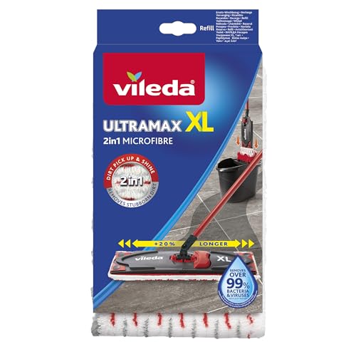 **Vileda Ultramax XL Ersatzbezug, extrabreiter Wischmopp aus Mikrofasern, für Hartböden**