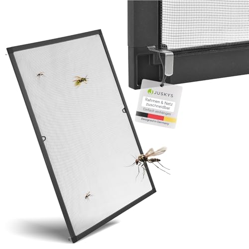 juskys fliegengitter aluminiumrahmen 5 größen weiß anthrazit bohrfreie montage