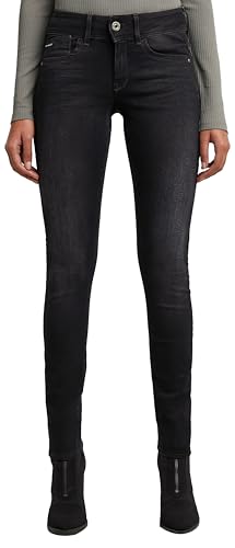 g-star raw lynn super skinny jeans für damen, blau, hoher bund