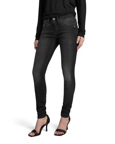 damen jeans g-star raw lynn super skinny schwarz, stretch denim