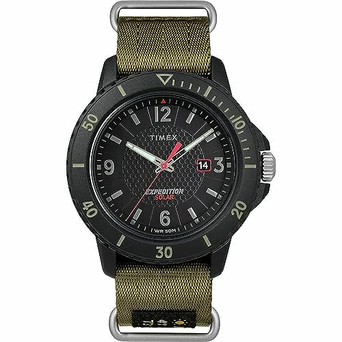 timex expedition gallatin solar uhr tw4b14500, acrylglas, 50m wasserdicht