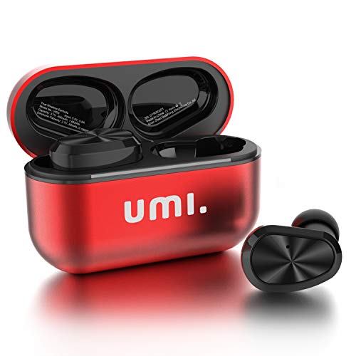 umi kabellose in-ear kopfhörer w5s bluetooth 5.2 ipx7 für iphone samsung huawei mit ladeetui rot