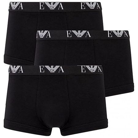 Produktbild: Emporio Armani Monogram Boxer 3er Pack - Schwarz, Gr. M bis XXL