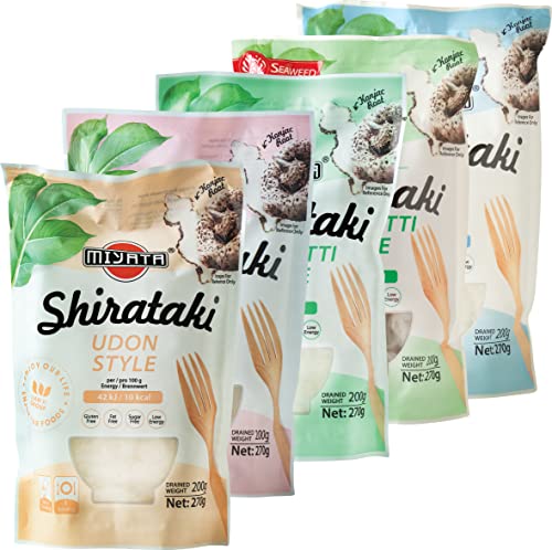miyata shirataki pasta mixed box 5 sorten konjakmehl nudeln 5 x 270 g
