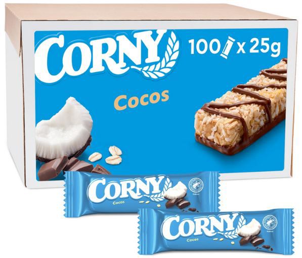 corny classic cocos müsliriegel 100er pack je 25g ab 27,36 statt 34