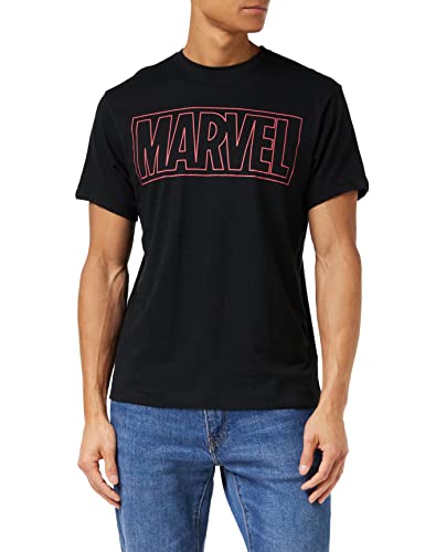 marvel t-shirt herren gliederungslogo schwarz, größe s