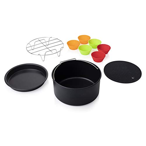 Zubehör-Set 10-teilig für XL Heißluftfritteuse 4,5L & 5,2L - Topfablage, Pizzablech, Grillrost