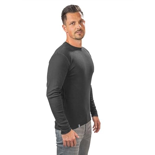 merino langarmshirt herren alpin loacker 100 230g/m2 grau thermooberteil sport