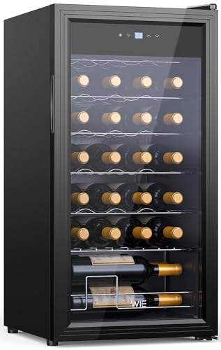 weinkühlschrank wie mit kompressor 82 liter für 28 flaschen, glastür, led touchpanel, anti-uv