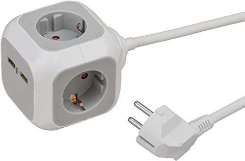 Produktbild: Brennenstuhl Alea-Power Steckdosenblock 4-fach mit 2x USB und 1,4m Kabel