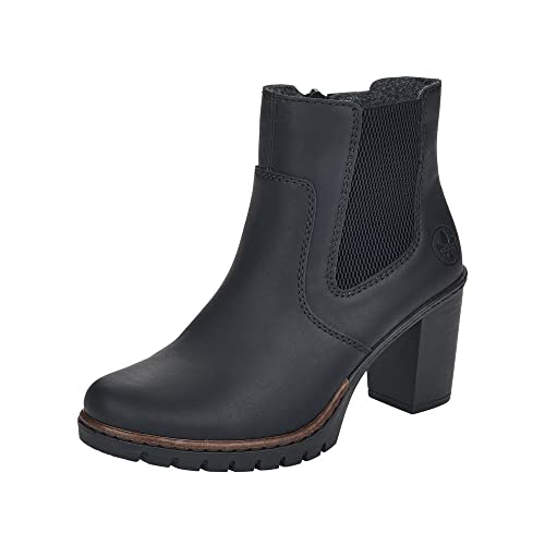 rieker damen stiefeletten y2574 schwarz bequem für herbst und winter