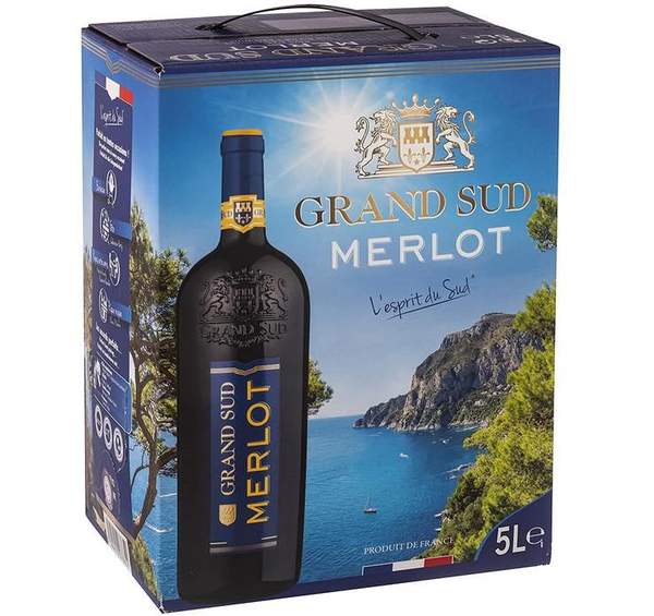 grand sud merlot rotwein 5 liter aus südfrankreich nur 13 euro statt 18 euro