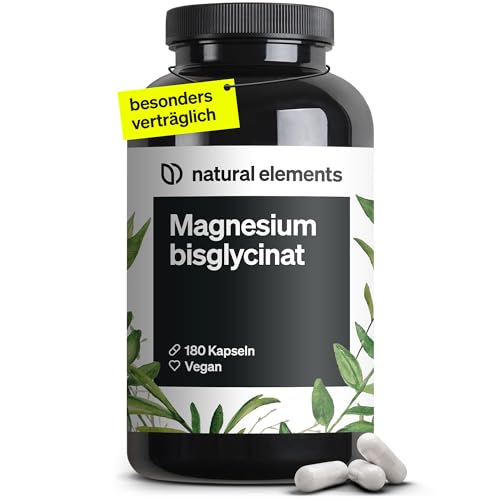 magnesiumbisglycinat 180 kapseln - 300mg elementares magnesium - vegan, laborgeprüft