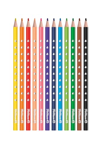 Produktbild: pelikan buntstifte-set 12-teilig in 12 farben, dreieckig für kinder und erwachsene