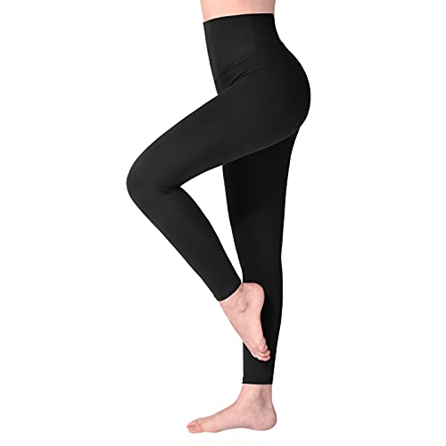 leggings damen high waist blickdicht mit bauchkontrolle für sport yoga - SINOPHANT, schwarz L-XL