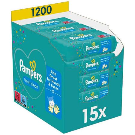 pampers fresh clean feuchttücher 1.200 stück für 18,15 euro statt 25 euro