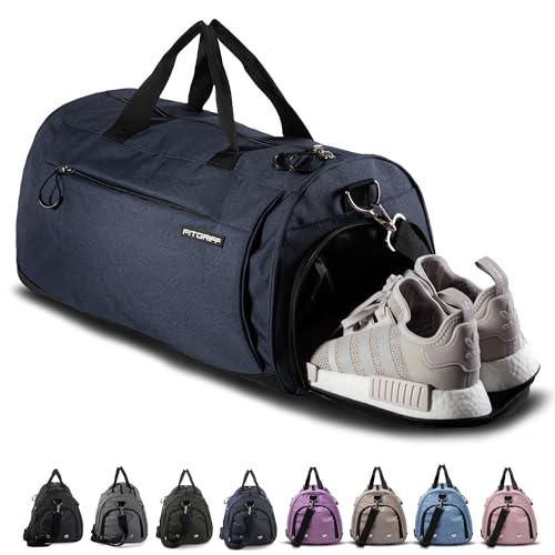Produktbild: fitgriff sporttasche mit schuhfach und nassfach für sport und reisen navy blue 48 x 26 x 25 cm