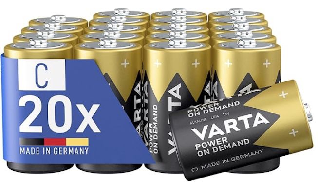 varta batterien c baby 20er pack für 18,69 euro statt 22 euro