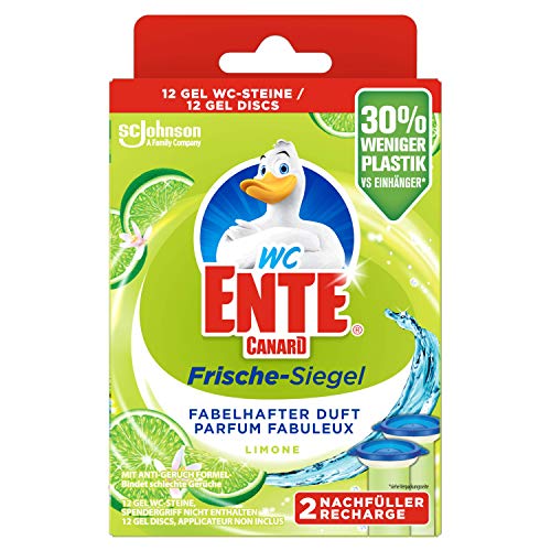 wc-ente nachfüller lime, 2 stück, körbchenloser wc-reiniger, wc duft