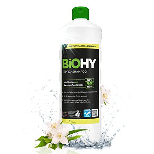 biOHY teppichshampoo 1l, teppichreiniger konzentrat, effektiv gegen flecken, bio