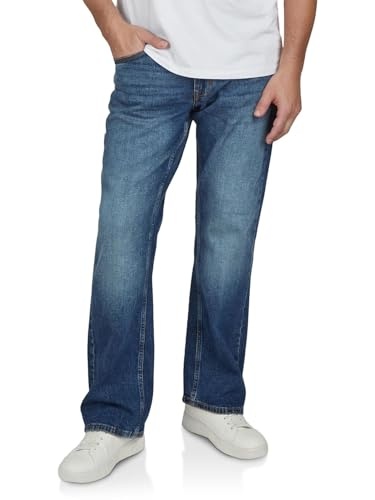 mustang jeans herren bootcut stretch denim hose medium blue W32 L36