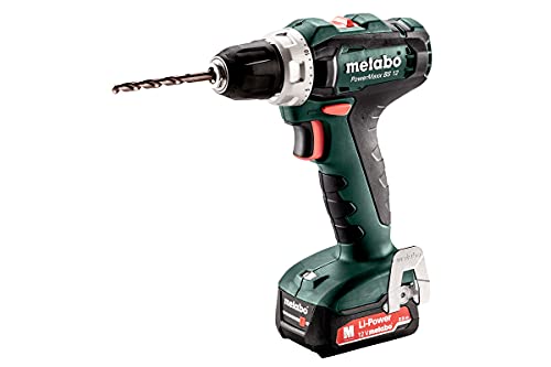 metabo akku-bohrschrauber bs 12 12v 40 nm drehmoment, 2x2ah akkus, ladegerät, metaBOX 118