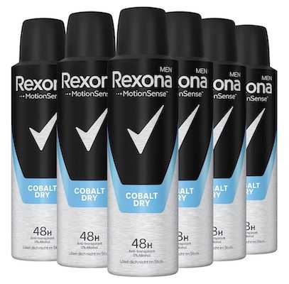 Produktbild: rexona men motionsense deodorant spray 6x cobalt dry für 10,77 statt 16