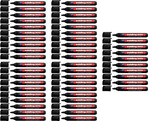 edding permanent-markers 300 schwarz 50 stück wasserfester stift 0,73/stift