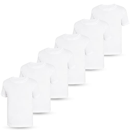 Kinder unterhemd kurzarm 6er pack unisex LOREZA weiss für Jungen Mädchen 116-122