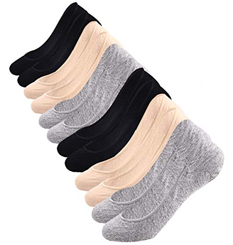 Sneaker Socken Damen 6 Paar ECOMBOS unsichtbare Halbsocken mit Silikonstreifen