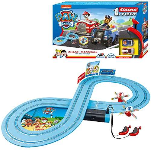 paw patrol carrera rennbahnset chase und marshall, 2,4m strecke, ab 3 jahren