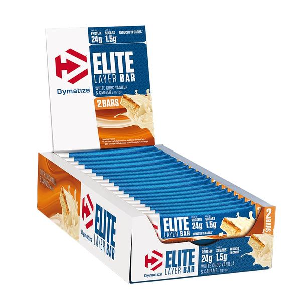 Dymatize Elite Layer Bar White Choc Vanilla Caramel 18x2x30g Proteinriegel