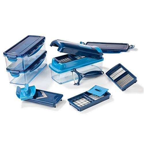 Genius Nicer Dicer Smart 14 tlg. Gemüse schneider für Würfel, Scheiben, Streifen, Rezeptheft