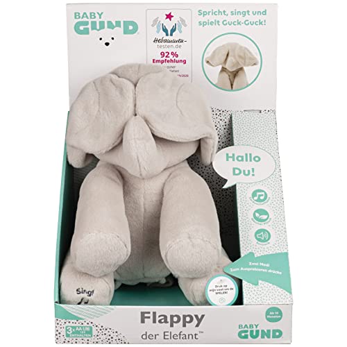 GUND Flappy interaktiver Plüschelefant, singend & sprechend, ca. 30 cm