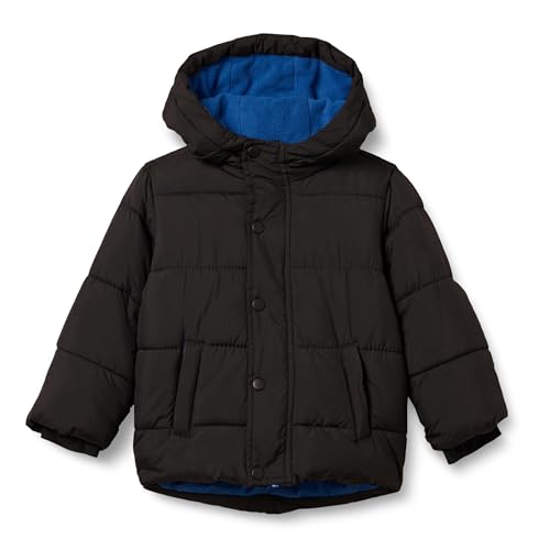 jungen pufferjacke mit kapuze schwarz 8 jahre - amazon essentials