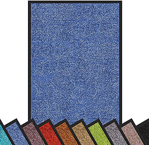 Produktbild: etm Fußmatte blau 90x600 cm, schadstoffgeprüft, waschbar, rutschfest, Schmutzfangmatte