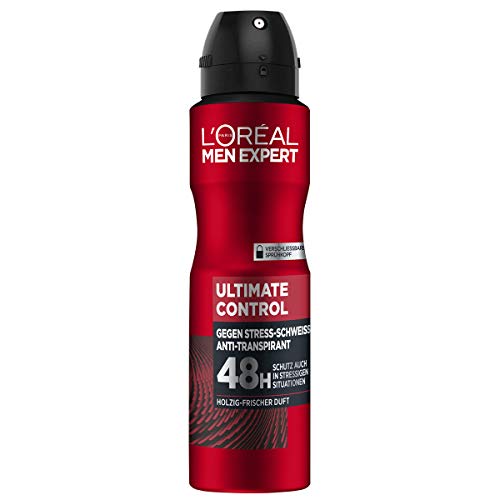 l'oral men expert deospray für männer gegen stressschweiß 6 x 150 ml