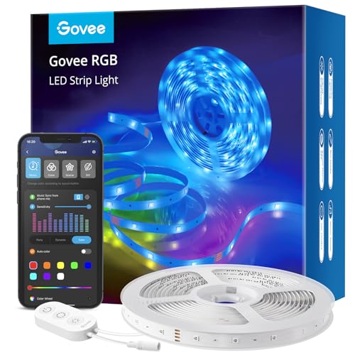 govee wifi led streifen 5 m, smart rgb, app steuerung, musik synchronisation, alexa, google assistant