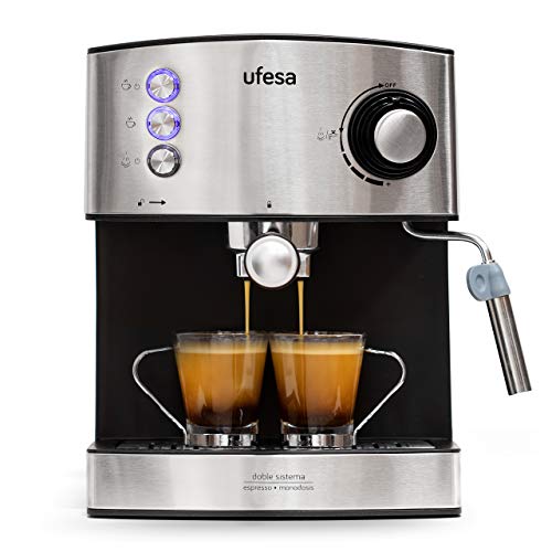ufesa varese espresso cappuccino maschine 1050 w 20 bar 1,5 l wassertank