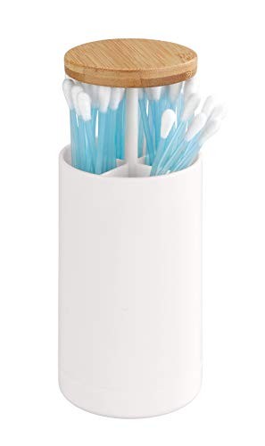 WENKO Wattestäbchenhalter Laresa, Bambus-Deckel, für 7,8 cm Wattestäbchen