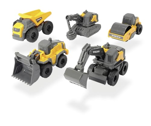 dickie toys volvo micro workers 5er set baustellenfahrzeuge kinder spielzeug