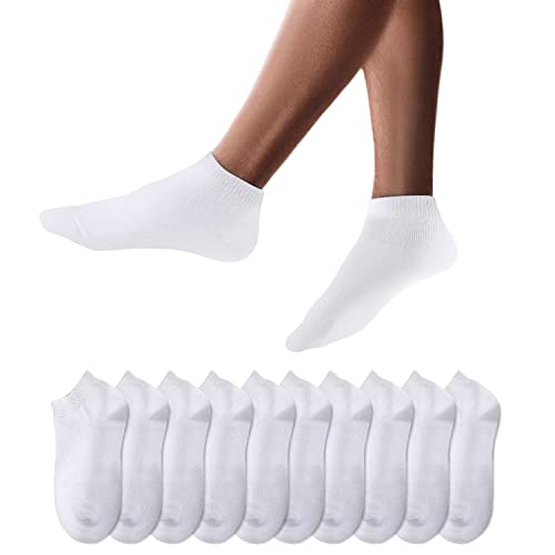 youShow sneaker socken unisex 10 paar kurze halbsocken baumwolle weiß 39-42