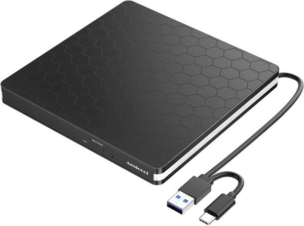 external dvd drive Amicool usb 3.0 type-c cd dvd rw burner für pc laptop mac windows 7 8 10 linux