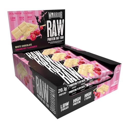 warrior raw protein riegel flapjack 12 x 75 g weiße schokolade protein snack für muskelaufbau und sättigung